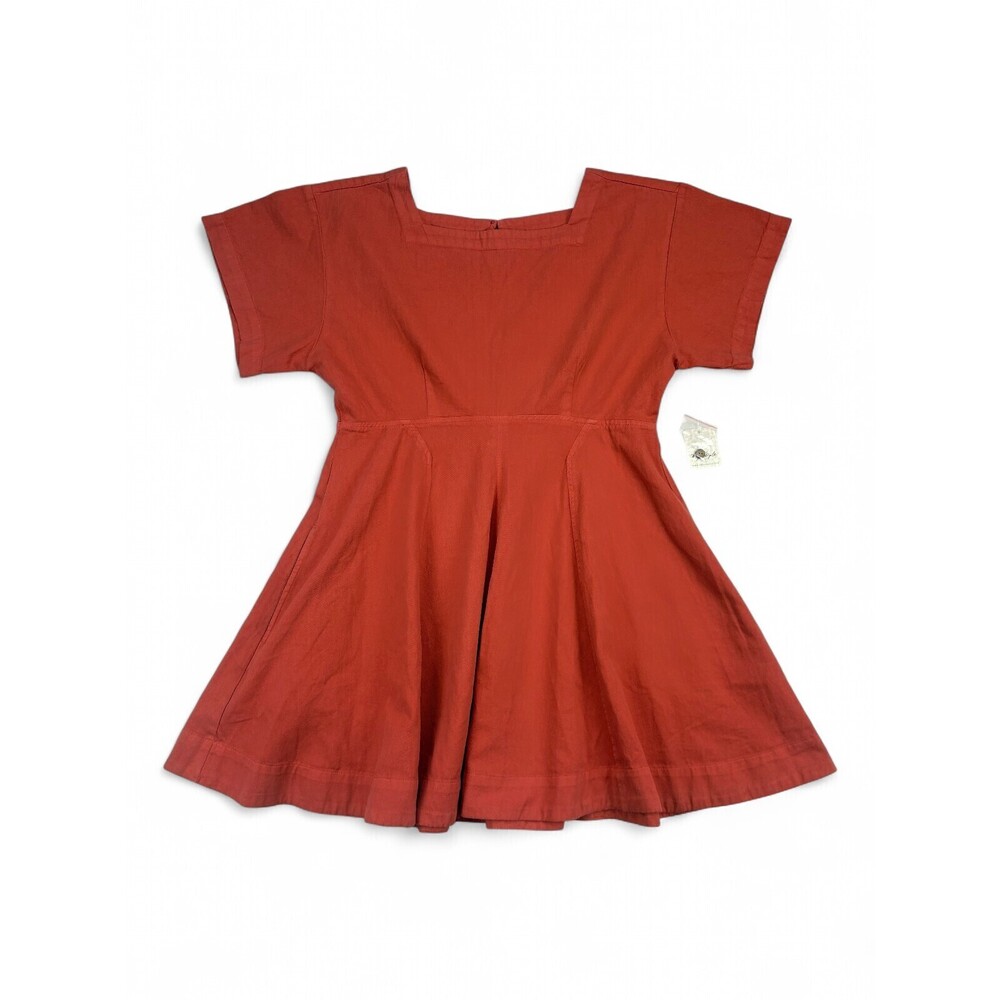 Free People Free-est Red Midi Dress L Square Neck